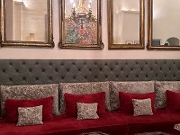 We ate dinner at one of these once-fine houses, Dar El Jeid,  which was opulant to the extreme.  By the time we left all tables were full.