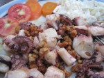 Octopus with Carmalized Garlic