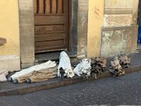 Dead umbrellas until morning