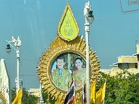 Next morning driving through downtown.  Giant reminders of what the King and Queen looked like a few decades ago