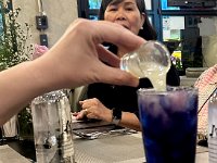Butterfly Pea with lime and coconut syrup