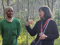 But first a stop to learn about latax farming.  This is Ton who manages the plantation.  He is a refugee from Myanmar living in Thailand with his family.  His daughter gets to to go Thai schools and when he has been here 10 years, he can have Thai citizenship and benefits.