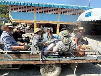 Then New form of transport to get to our next stop, a water chestnut farm where, when I got bored, I photographed truchs and herons.