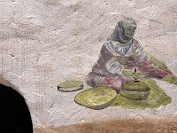 Another mural showing Berber women's green tattoos representing their marital status